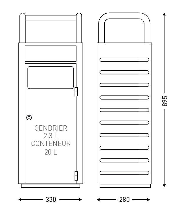 Cinzeiro 2,3 L + Papeleira 20 Lt Cinza Escuro