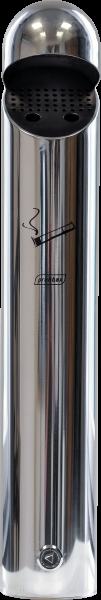 Cinzeiro tubular Mural cobertura protec��o a�o inox Brilhante  1,7 Lt