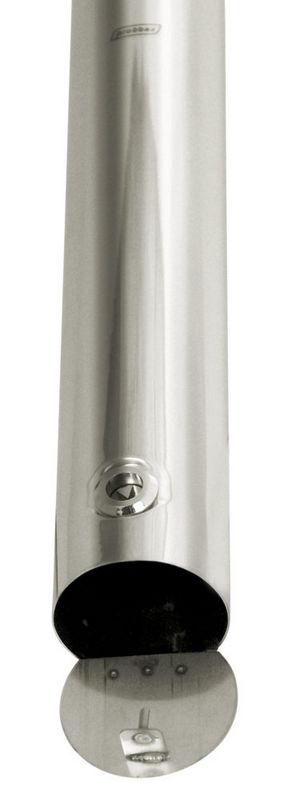 Cinzeiro tubular Mural com tecto protec��o a�o inox  1,7 Lt