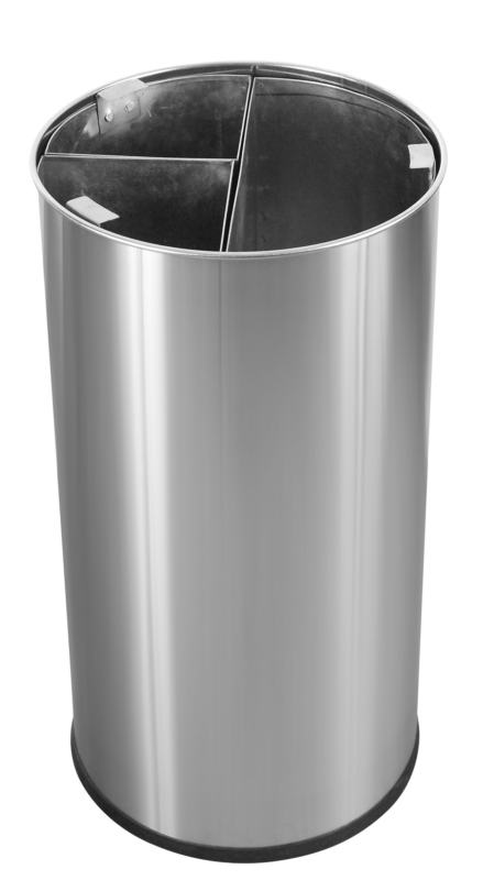 Balde de 60 L em a�o inox escovado com 3 compartimentos