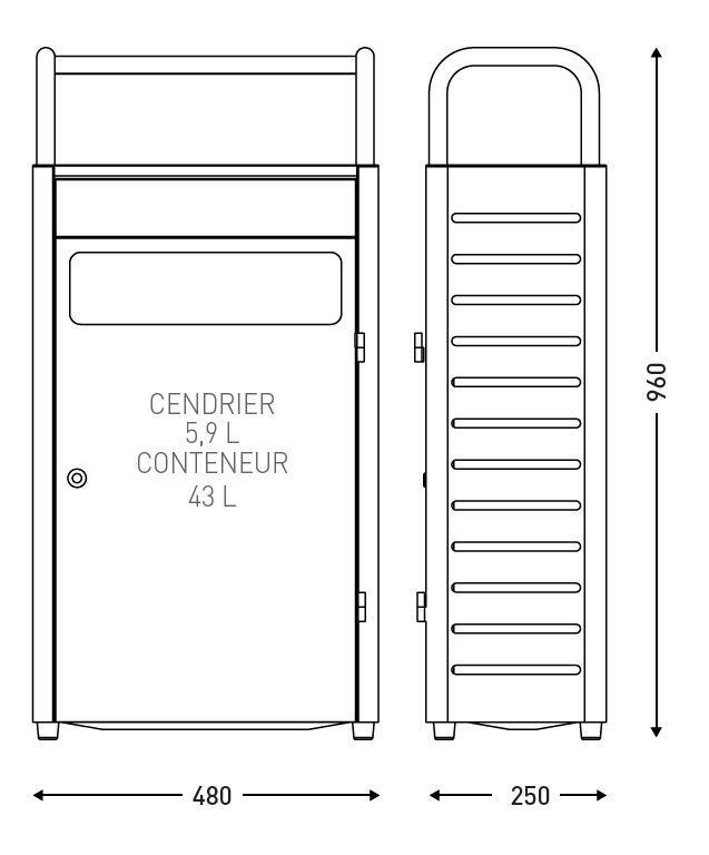 Cinzeiro 5,9 L + Papeleira 43 Lt Cinza Escuro