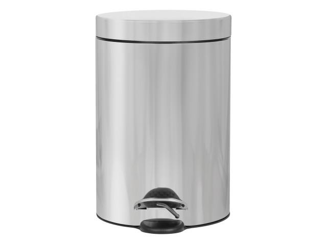 Papeleira/Caixote/Balde - do lixo com pedal 3 L, a�o inox brilhante