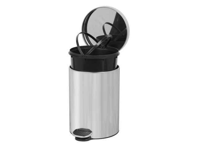 Papeleira/Caixote/Balde - do lixo com pedal 3 L, a�o inox brilhante