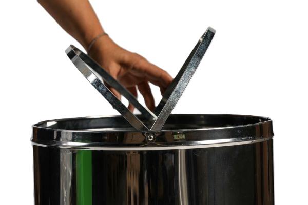 Papeleira do lixo Push 40L em a�o inoxid�vel acabamento escovado