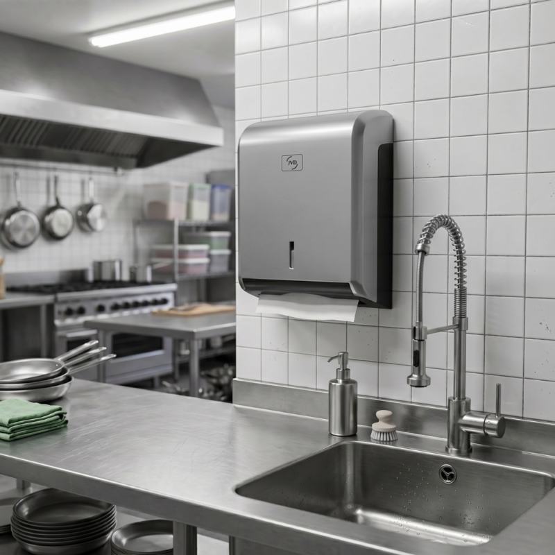 Toalheiro Dispensador Pl�stico ABS Prata Cinzento CLEANLINE
