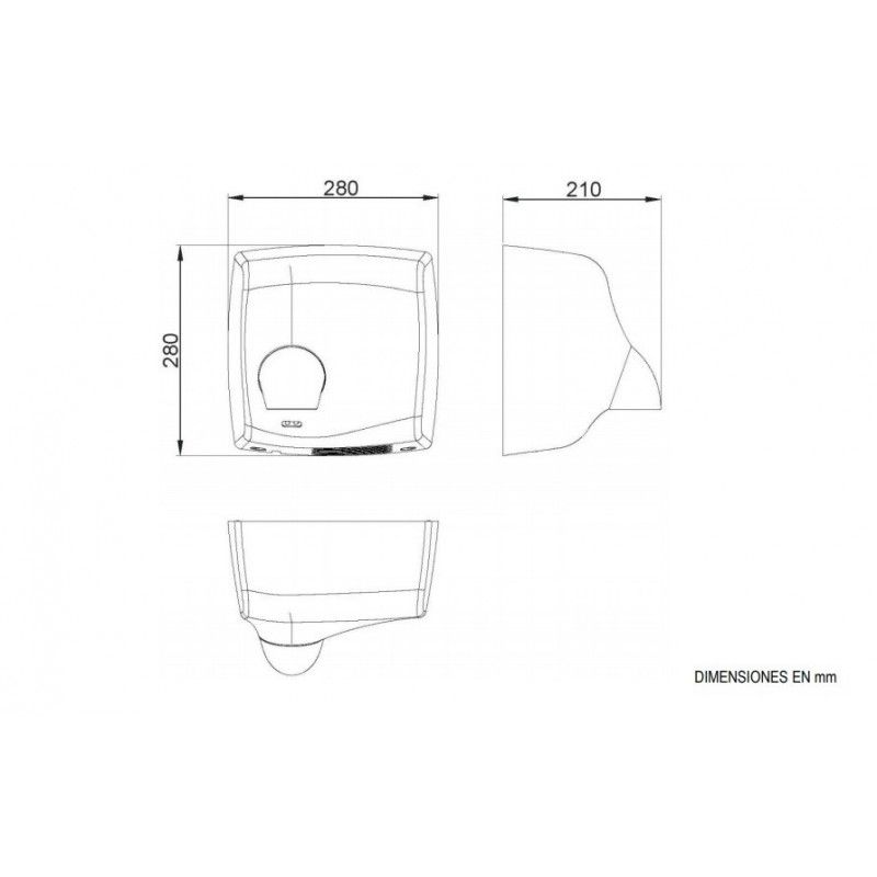 Secador mos WINDFLOW c/ sensor inox escovado