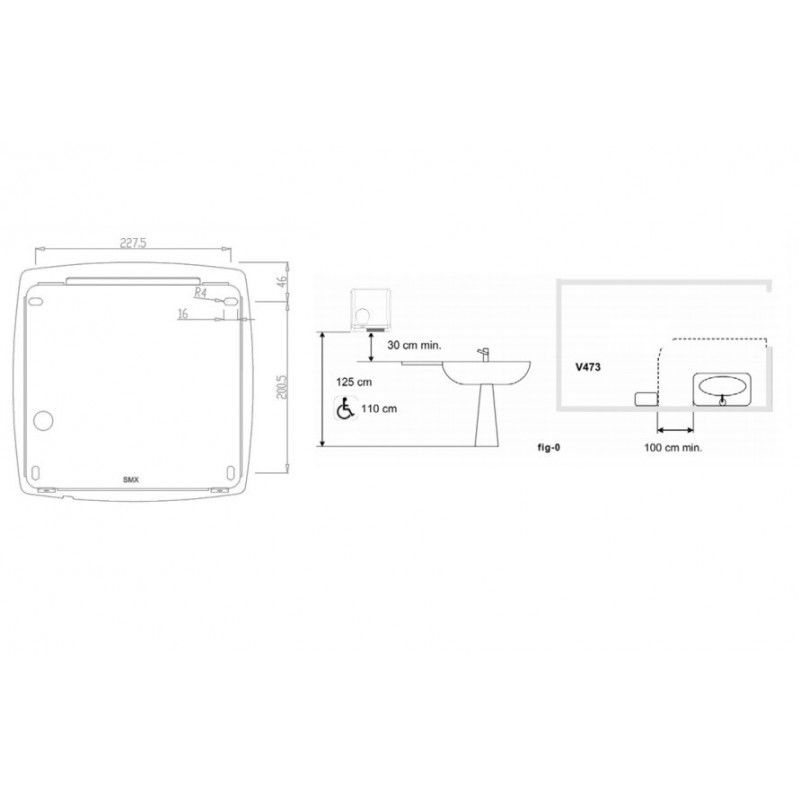 Secador mos WINDFLOW c/ sensor inox escovado