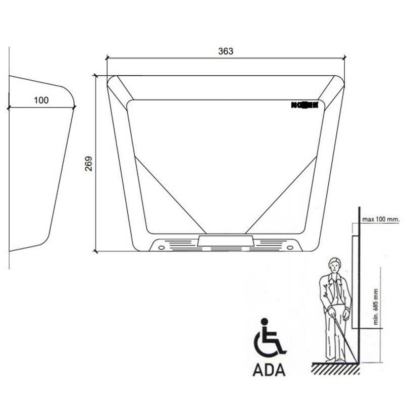 Secador M�os Thin Espessura 10cm Inox Escovado