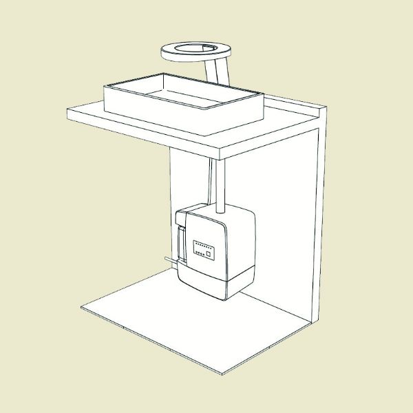 Secador de mos C/dispensador de sabo e torneira Concept3 