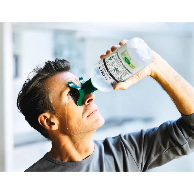 Frasco duplo para lavagem dos olhos e prote��o contra o p�, 1 l