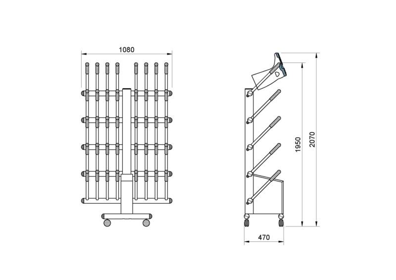Secador de botas HYGIfeet 20p S/C em a�o inoxid�vel 304L