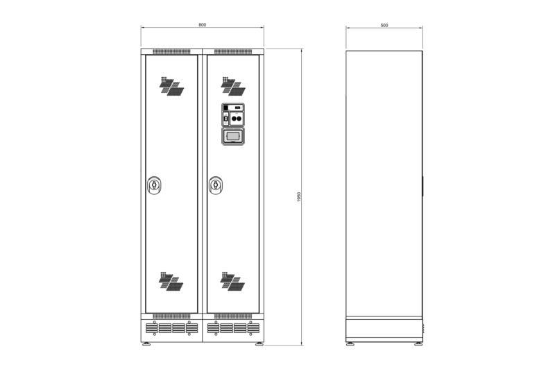 Cacifo HYGIbox TWIN - Comprimento 800 mm - A�o