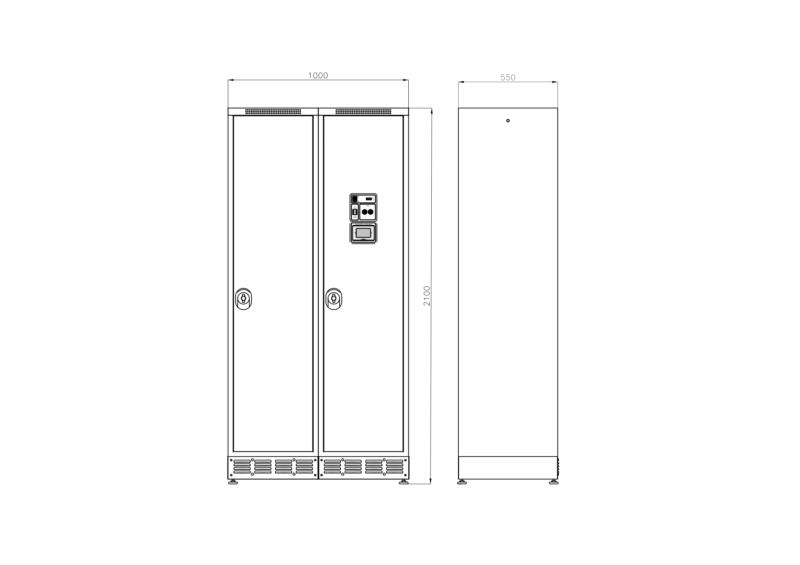 Cacifo HYGIbox TWIN - Comprimento 1000 mm - A�o inoxid�vel 304L