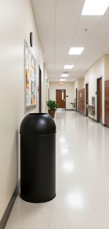 Papeleira aberta de reciclagem Open Dome preto mate 40 Lt